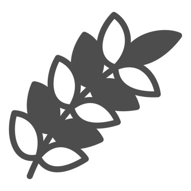 Buğday kulağı katı ikonu, yiyecek hasat konsepti, beyaz arka planda buğday dikenli vektör işareti, mobil konsept ve web tasarımı için glyph tarzı ikon. Vektör grafikleri.