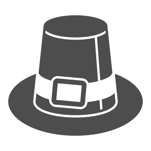 Chapeau de fermier pour hommes icône solide, concept de coiffure, signe vectoriel de chapeau de pèlerin thanksgiving sur fond blanc, icône de style glyphe pour concept mobile et conception web. Graphiques vectoriels. — Image vectorielle