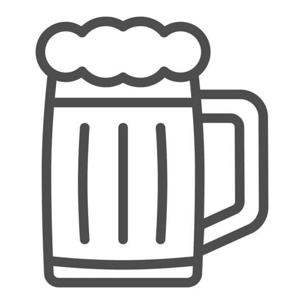 Vidro de ícone de linha de cerveja, bar e conceito de cervejaria, caneca de cerveja sinal de vetor jar no fundo branco, ícone de estilo esboço para o conceito móvel e web design. Gráficos vetoriais. — Vetor de Stock