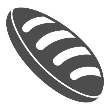 Ekmek somunu katı ikonu, yiyecek ve market konsepti, beyaz arka planda uzun somun vektör işareti, mobil konsept ve web tasarımı için kabartma tarzı ikon. Vektör grafikleri.