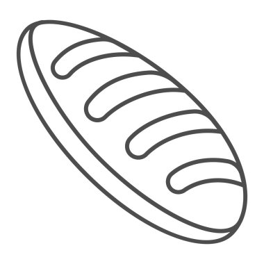 Ekmek somunu ince çizgi ikonu, yiyecek ve market konsepti, beyaz arka planda uzun somun vektör işareti, mobil konsept ve web tasarımı için taslak tarzı ikon. Vektör grafikleri.