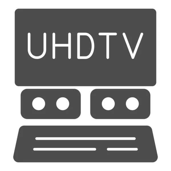 UHDTV-systeem solide pictogram, monitoren en tv-concept, ultra hoge definitie televisie vector teken op witte achtergrond, glyph stijl pictogram voor mobiele concept en web design. vectorgrafieken. — Stockvector