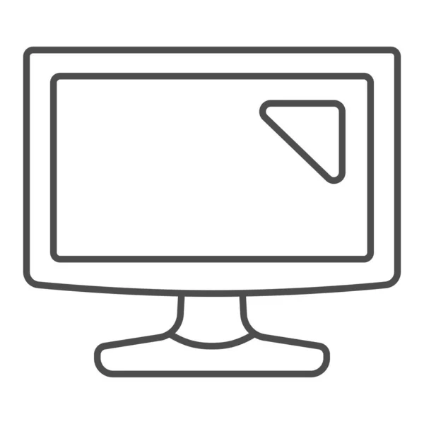 Monitor LCD ícone de linha fina, monitores e conceito de TV, sinal de vetor de conjunto de tela de tv no fundo branco, ícone de estilo de contorno para o conceito móvel e web design. Gráficos vetoriais. — Vetor de Stock