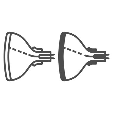 Kineskop çizgisi ve katı ikon, monitörler ve TV konsepti, beyaz arka planda katot ışınlı tüp vektör işareti, mobil konsept ve web tasarımı için taslak biçimi simgesi. Vektör grafikleri.