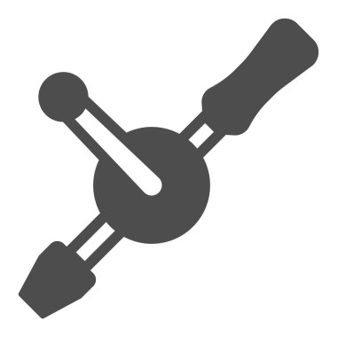 Katı el matkabı, inşaat araçları konsepti, beyaz arka planda el bilgisayarı vektör işareti, mobil konsept ve web tasarımı için sembol. Vektör grafikleri.