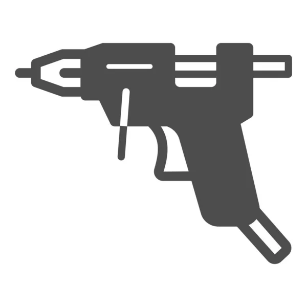 Icono sólido de pistola de pegamento, concepto de herramientas de construcción, signo de vector de pistola de pegamento de fusión en caliente sobre fondo blanco, icono de estilo glifo para el concepto móvil y el diseño web. Gráficos vectoriales. — Archivo Imágenes Vectoriales