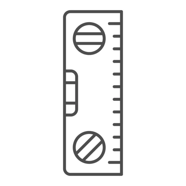 Building meter tool thin line icon, construction tools concept, spirit level ruler vector sign on white background, outline style icon for mobile concept and web design. Vector graphics. — Stock Vector