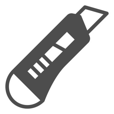 İnşaat bıçağı katı ikonu, inşaat araçları konsepti, beyaz arka planda kullanışlı bıçak vektör işareti, mobil konsept ve web tasarımı için sembol. Vektör grafikleri.