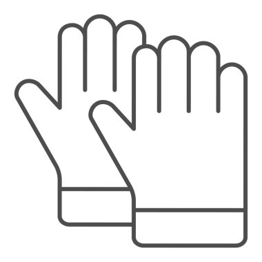 Koruyucu eldivenler ince çizgi ikonu, inşaat araçları konsepti, beyaz arka planda inşaat güvenlik eldiveni vektör işareti, mobil konsept ve web tasarımı için tasarım biçimi ikonu. Vektör grafikleri.