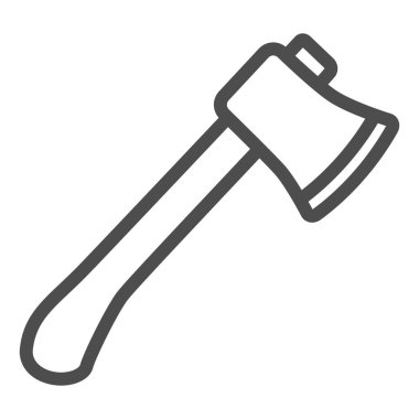 Eksen çizgisi simgesi, inşaat araçları konsepti, beyaz arka planda balta vektör işareti oluşturma, mobil konsept ve web tasarımı için taslak biçimi simgesi. Vektör grafikleri.