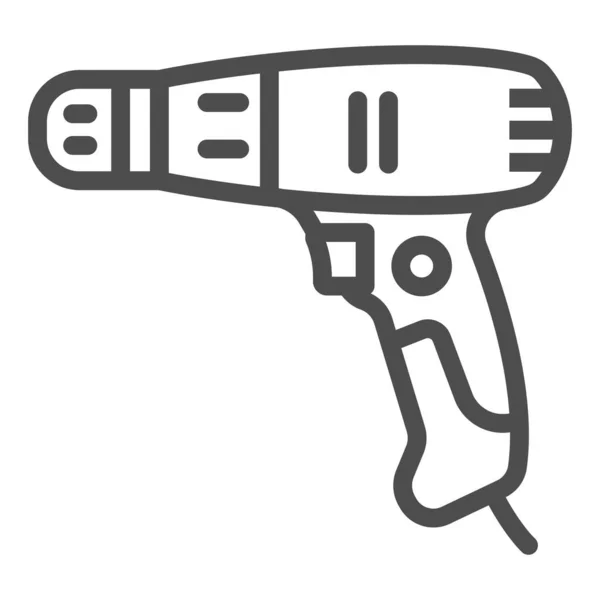 Boord power screwdriver lijn icoon, bouwgereedschap concept, elektrische schroef pistool vector teken op witte achtergrond, omtrek stijl icoon voor mobiele concept en web design. vectorgrafieken. — Stockvector
