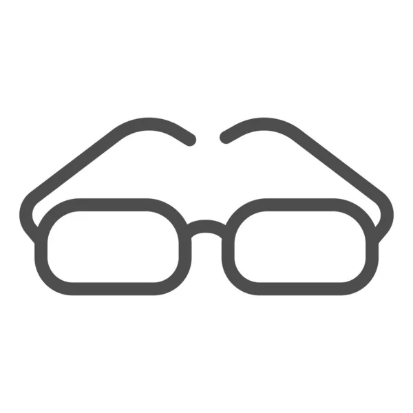 Occhiali con l'icona della linea di lenti rettangolari, concetto di officesyndrome, segno vettoriale occhiali su sfondo bianco, occhiali delineano lo stile per il concetto di mobile e web design. Grafica vettoriale. — Vettoriale Stock