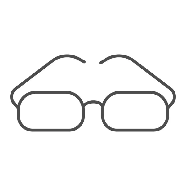 Szemüveg téglalap alakú lencsék vékony vonal ikon, irodai szindróma koncepció, szemüveg vektor jel fehér háttér, szemüveg vázlat stílus mobil koncepció és web design. Vektorgrafika. — Stock Vector