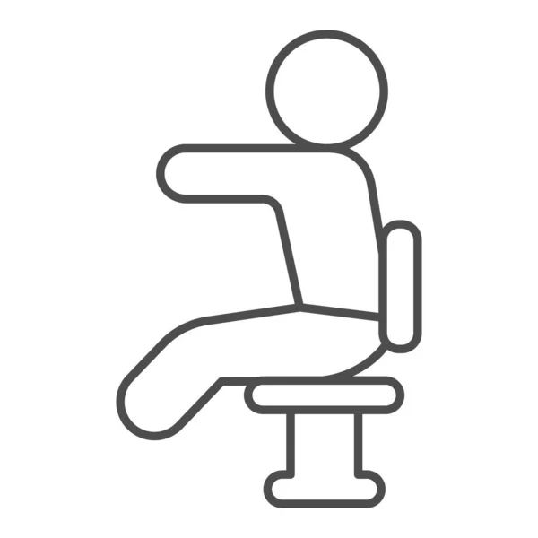 Mitarbeiter Macken dünne Linie Symbol, Bürokonzept, Mitarbeiter auf Stuhl Vektor Zeichen auf weißem Hintergrund, Mann auf Stuhl Umriss Stil für mobile Konzept und Web-Design. Vektorgrafik. — Stockvektor