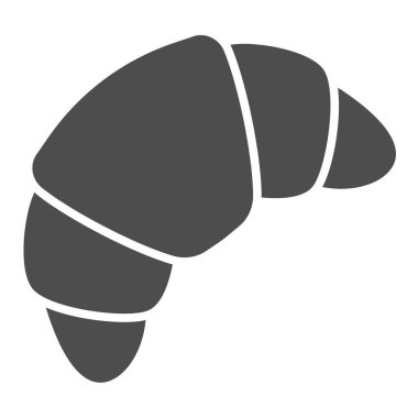 Kruvasan katı ikonu, İngiliz kahvaltısı konsepti, beyaz arka planda hamur işleri vektör işareti, mobil konsept ve web tasarımı için kruvasan kabartma tarzı. Vektör grafikleri.