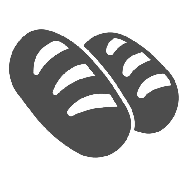 Deux rouleaux de pain icône solide, englishbreakfast concept, loaves signe vectoriel sur fond blanc, deux pain style glyphe pour concept mobile et web design. Graphiques vectoriels. — Image vectorielle