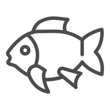 Balık çizgisi ikonu, İngiliz kahvaltısı konsepti, beyaz arka planda balık vektörü işareti, mobil konsept ve web tasarımı için balık ana hatları tarzı. Vektör grafikleri.