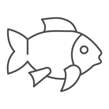 Balık ince çizgi ikonu, İngiliz kahvaltısı konsepti, beyaz arka planda balık vektörü işareti, mobil konsept ve web tasarımı için balık ana hatları tarzı. Vektör grafikleri.