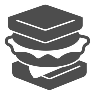 Saf sosisli sandviç, İngiliz kahvaltısı konsepti, beyaz arka planda peynirli sandviç, mobil konsept ve web tasarımı için sandviç kabartması. Vektör grafikleri.