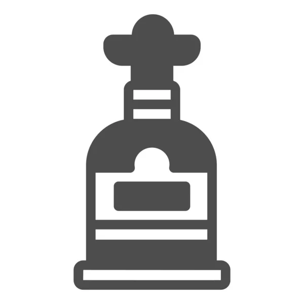 ソブレロ固体アイコン、バーコンセプト、白の背景にアルコール飲料ベクトル記号、モバイルコンセプトとウェブデザインのためのグリフスタイルアイコンを持つテキーラのボトル。ベクトルグラフィックス. — ストックベクタ