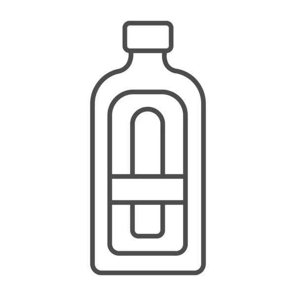 Bouteille de Becherovka ligne mince icône, concept de bar, bouteille de boisson alcoolisée vecteur signe sur fond blanc, icône de style contour pour concept mobile et web design. Graphiques vectoriels. — Image vectorielle