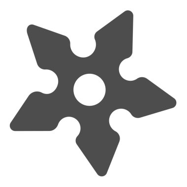 Fırlatan yıldız, shuriken, ninja silahı katı ikonu, Asya kültürü konsepti, bıçak, beyaz arka planda bıçak vektör işareti, mobil konsept ve web tasarımı için sembol. Vektör grafikleri.