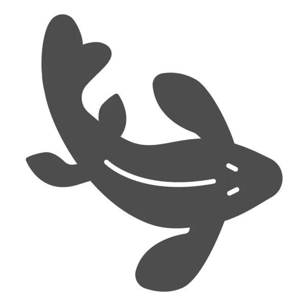 Японская живая рыбка с плавниками, икона из карпа, азиатская культура, векторный знак золотых рыбок на белом фоне, иконка в стиле глифа для мобильного дизайна и веб-дизайна. Векторная графика. — стоковый вектор