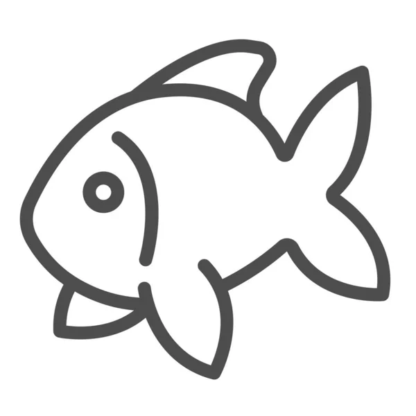 魚、金魚、水族館熱帯魚のラインのアイコン、海の生命の概念は、白い背景に鯉のベクトル記号、モバイルの概念とWebデザインのためのアウトラインスタイルのアイコン。ベクトルグラフィックス. — ストックベクタ