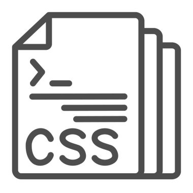 Css kodu dosya satırı simgesi, programlama kavramı, beyaz arkaplanda css doc vektör işareti, mobil konsept ve web tasarımı için taslak biçimi simgesi. Vektör grafikleri.