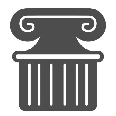 Antik Yunan sütun katı ikonu, tiyatro konsepti, beyaz arka planda antik Yunan sütun vektör işaretinin bir parçası, mobil konsept ve web tasarımı için glyph tarzı ikon. Vektör grafikleri.