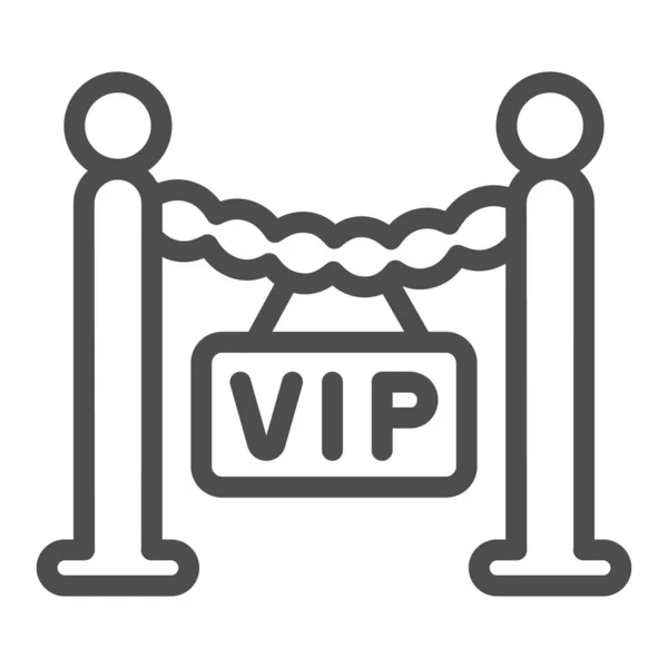 Esgrima, barrera, solo para el icono de la línea de invitados VIP, concepto de celebridad, zona VIP stanchion signo vectorial sobre fondo blanco, icono de estilo de esquema para el concepto móvil y el diseño web. Gráficos vectoriales. — Vector de stock