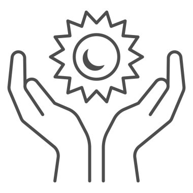 Açık el çizgisi ikonu, hava ve iklim konsepti, beyaz arka planda silah vektör işareti, mobil konsept ve web tasarımı için taslak tarzı ikon. Vektör grafikleri.