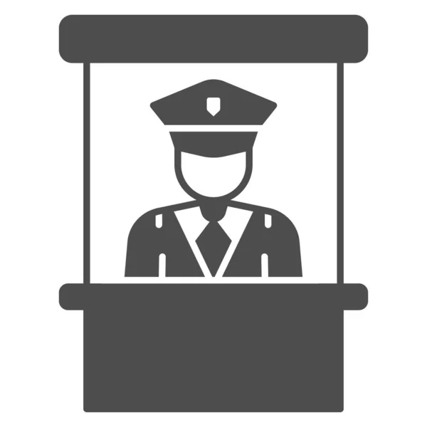 Customs officer in the office, passport controll solid icon, security concept, CBP vector sign on white background, glyph style icon for mobile concept and web design. 벡터 그래픽. — 스톡 벡터