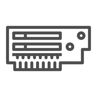 PCI ekspres tahta çizgisi simgesi, elektronik konsept, beyaz arkaplanda Perepheral Bileşen Vektör İşareti, mobil konsept ve web tasarımı için taslak biçimi simgesi. Vektör grafikleri.
