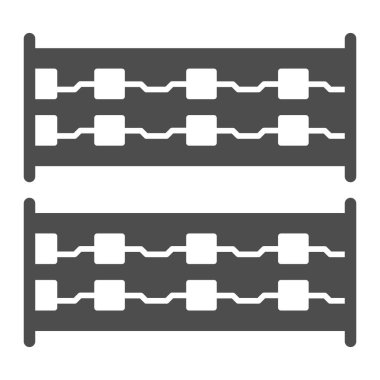 Basit yazdırılmış devre kartı düzeni katı simge, elektronik konsept, beyaz arkaplanda basit PCB vektör işareti, mobil konsept ve web tasarımı için glyph tarzı simge. Vektör grafikleri.