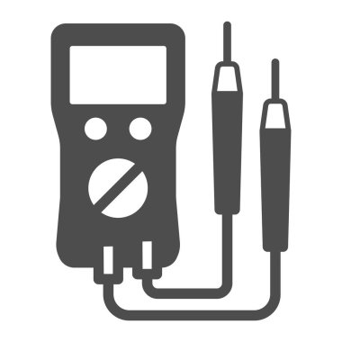 Çoklu katı simge, elektronik konsept, beyaz arkaplanda VOM vektör işareti, mobil konsept ve web tasarımı için glyph tarzı simge. Vektör grafikleri.