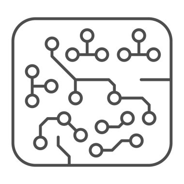 Diyotlar ince çizgi ikonu, elektronik konsept, beyaz arkaplanda PSB vektör işareti, mobil konsept ve web tasarımı için taslak biçim ikonu içeren yazdırılmış devre tahtası şekli. Vektör grafikleri.