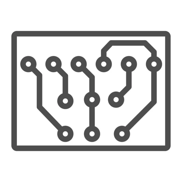 Scheda di circuito prited Copmact icona della linea di forma rettangolo, concetto di elettronica, segno vettoriale PCB su sfondo bianco, icona di stile di contorno per concetto mobile e web design. Grafica vettoriale. — Vettoriale Stock