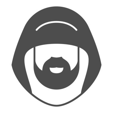 Obi Wan Kenobi katı ikonu, yıldız savaşları konsepti, beyaz arka planda Ben Jedi ana vektör işareti, mobil konsept ve web tasarımı için sembol. Vektör grafikleri.