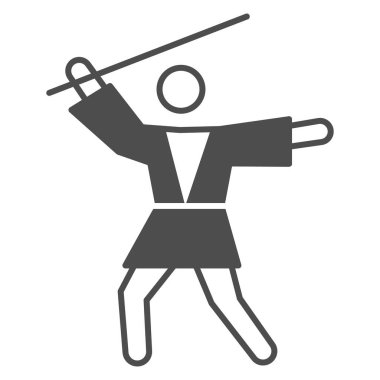 Anakin Skywalker katı ikonu, yıldız savaşları konsepti, beyaz arka planda Jedi şövalyesi vektör işareti, mobil konsept ve web tasarımı için sembol. Vektör grafikleri.