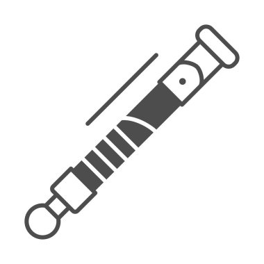 Jedi lazer kılıcı katı ikonu, yıldız savaşları konsepti, beyaz arka planda ışın kılıcı vektör işareti, mobil konsept ve web tasarımı için sembol. Vektör grafikleri.