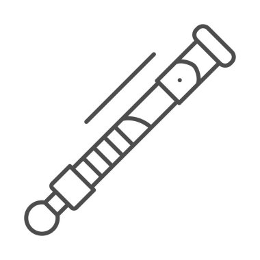 Jedi lazer kılıcı ince çizgi ikonu, yıldız savaşları konsepti, beyaz arka planda ışın kılıcı vektör işareti, mobil konsept ve web tasarımı için taslak tarzı ikon. Vektör grafikleri.