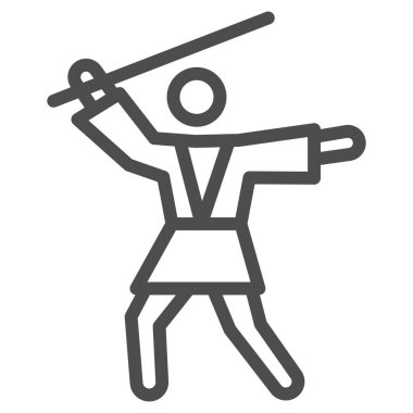 Anakin Skywalker çizgi ikonu, yıldız savaşları konsepti, beyaz arka planda Jedi şövalyesi vektör işareti, mobil konsept ve web tasarımı için taslak tarzı ikon. Vektör grafikleri.