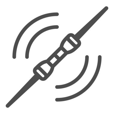 Çift Bıçaklı Işın Kılıç çizgisi ikonu, yıldız savaşları konsepti, beyaz arka planda Saberstaff ışık vektör işareti, mobil konsept ve web tasarımı için tasarım tasarımı için taslak tarzı ikonu. Vektör grafikleri.