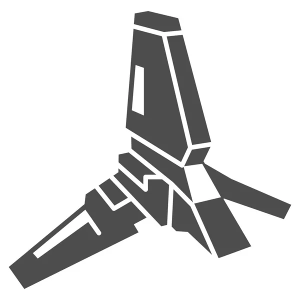 Icono sólido de lanzadera Lambda clase T 4a, concepto Star Wars, signo vectorial de transporte imperial sobre fondo blanco, icono de estilo glifo para concepto móvil y diseño web. Gráficos vectoriales. — Vector de stock