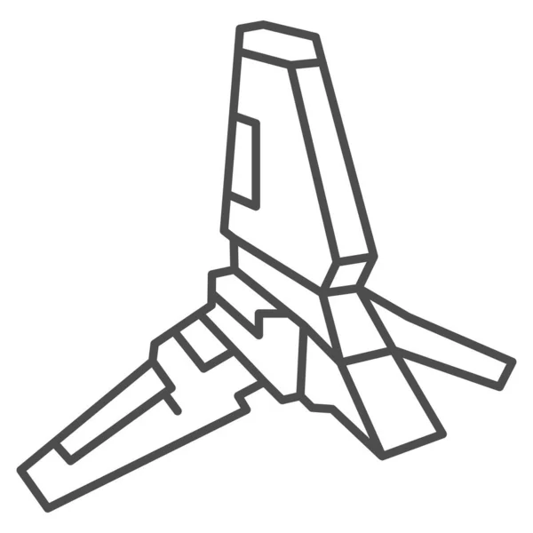 Lambda Klasse T 4a Shuttle Thin Line Icon, Star Wars Konzept, imperiales Transportvektorschild auf weißem Hintergrund, umreißendes Stilsymbol für mobiles Konzept und Webdesign. Vektorgrafik. — Stockvektor