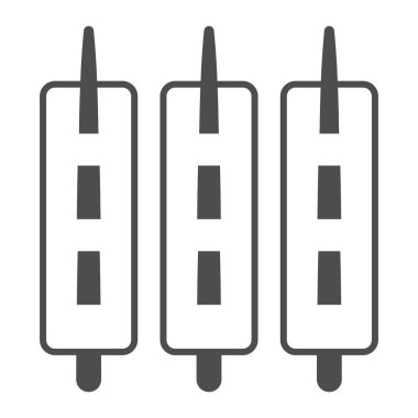 Kore eomuk ince çizgi ikonu, Asya gıda konsepti, beyaz arka planda odeng balığı kek vektör işareti, mobil konsept ve web tasarımı için taslak tarzı ikon. Vektör grafikleri.