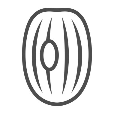 Kore kavun çizgisi ikonu, meyve ve sebze kavramı, beyaz arka planda karpuz vektör işareti, mobil konsept ve web tasarımı için taslak tarzı ikon. Vektör grafikleri.