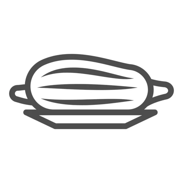 Icono de línea de batata frita, concepto de comida callejera, signo vectorial de ñame asado coreano sobre fondo blanco, icono de estilo de esquema para concepto móvil y diseño web. Gráficos vectoriales. — Archivo Imágenes Vectoriales