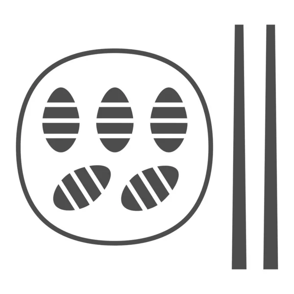 Icône solide de vers à soie frits, concept alimentaire asiatique, signe vectoriel coréen beondegi sur fond blanc, icône de style glyphe pour concept mobile et design web. Graphiques vectoriels. — Image vectorielle